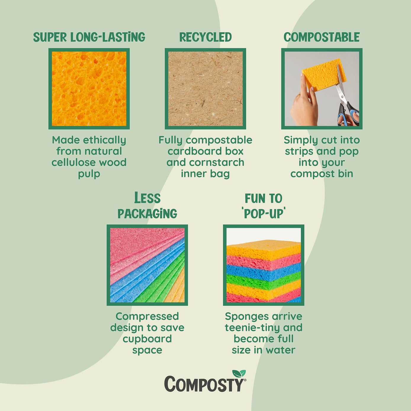 Composty® | Magiske 'Pop-Up' svampe | 6 Multipack
