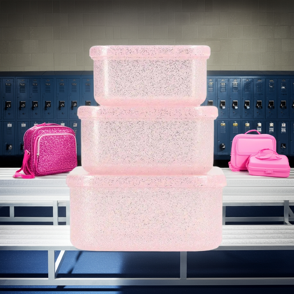 3 Glitter Pink Madkasser