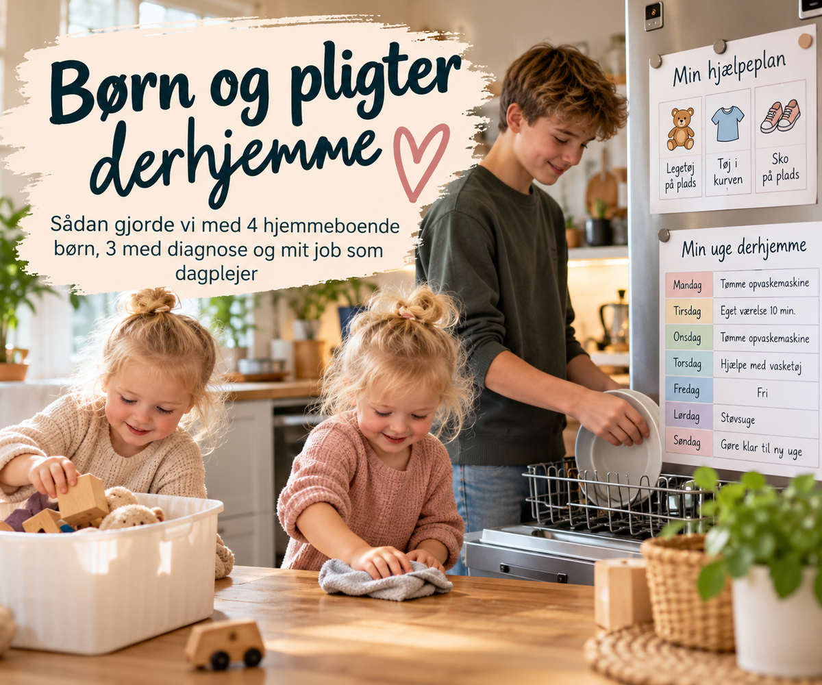 Hvordan får man børn til at hjælpe til derhjemme? Jeg deler mine erfaringer fra hverdagen med 4 børn og giver konkrete opgaver til forskellige aldre.