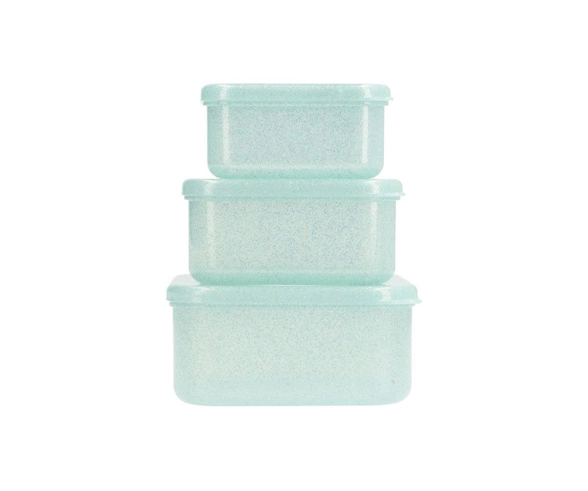 3 Glitter Aqua Turkis Madkasser