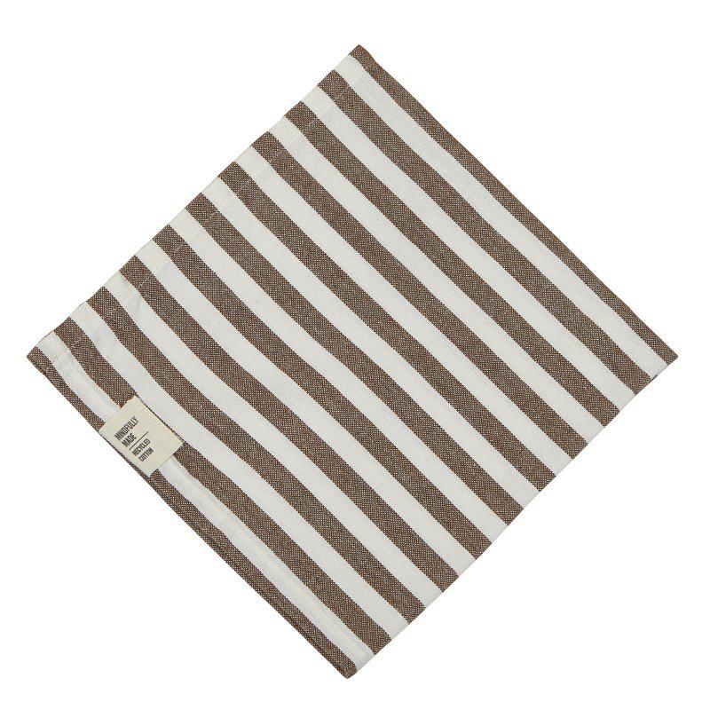 Stofserviet m/brune striber