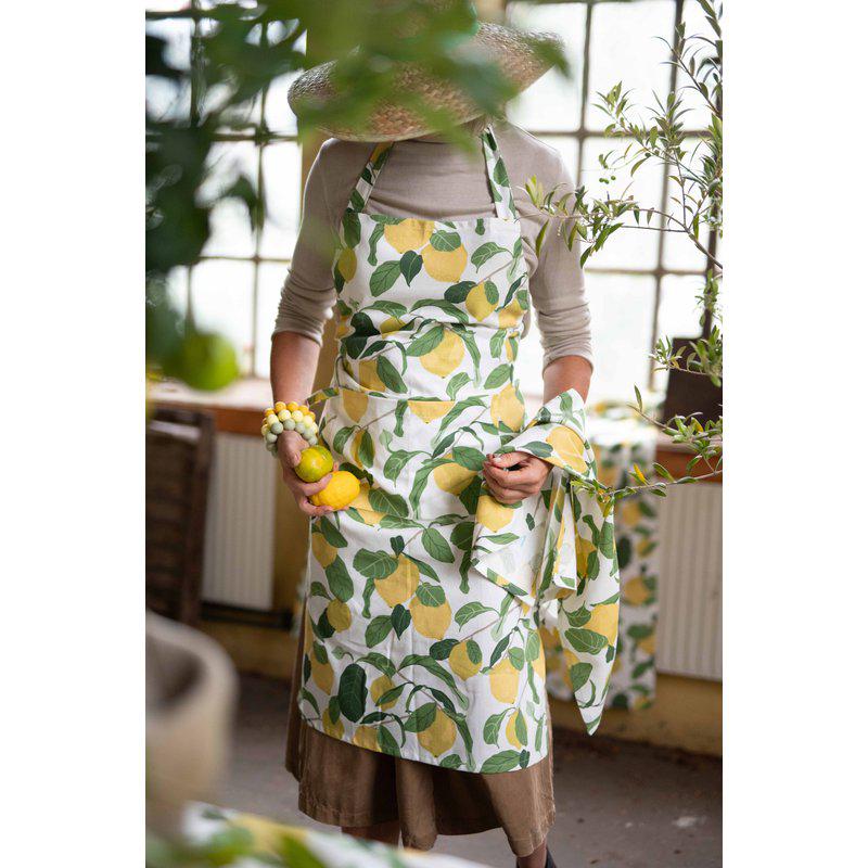 Forklæde med citronprint